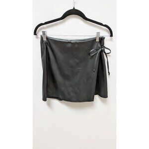 Simply Blessed Black Faux Leather Mini Skort